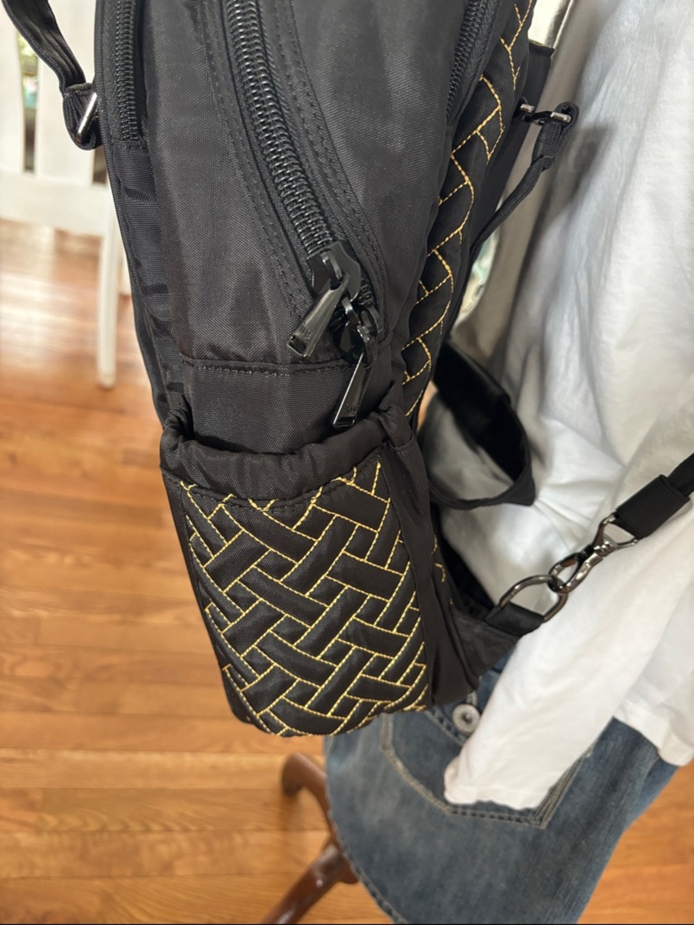 Lug Sprout travel bag/backpack. Black with yellow stitching. Like new. - Picture 4 of 12